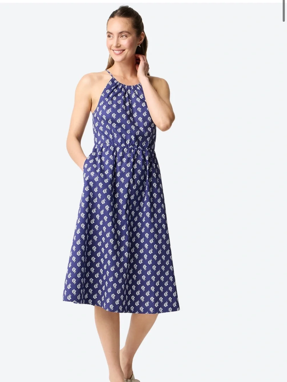 JCrew strappy poplin halter style dress NWT